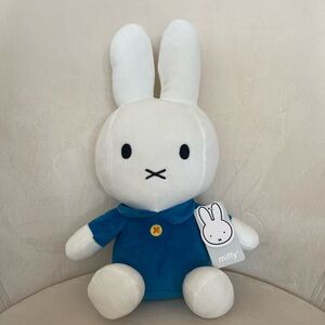 Miffy White Bunny Plush in Blue Outfit-12 inches tall